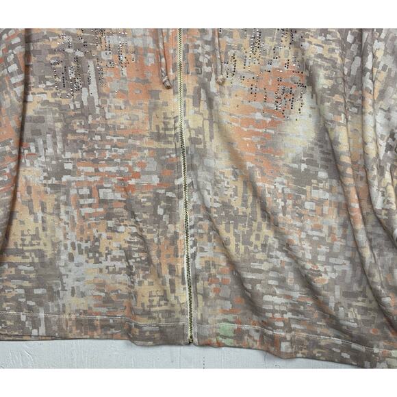 Chico’s Zenergy Women's Kimono Sleeve Rhinestone Lightweight Zip Up Top Size XL - Picture 6 of 10